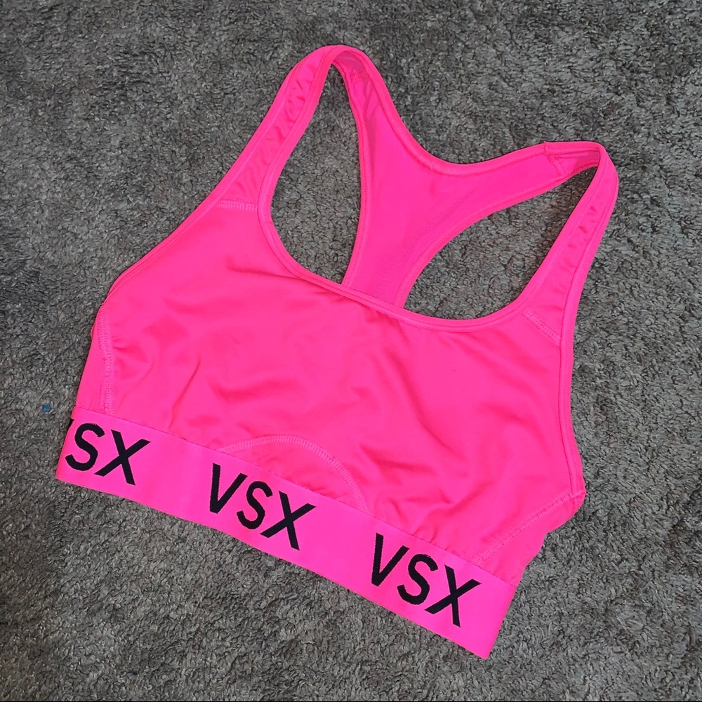 VSX Victoria’s Secret Sports Bra Logo Band Pink XS